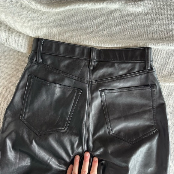 Abercrombie & Fitch The Ankle Straight Ultra High Rise Vegan Leather Size 4/27 - Picture 11 of 11